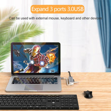 Load image into Gallery viewer, USB-C / Type-C to Fast Ethernet RJ45 &amp; 3 x USB 3.0 Adapter Converter HUB, Fast Ethernet