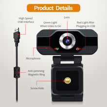 Load image into Gallery viewer, ESCAM PVR006 HD 1080P USB2.0 HD Webcam with Microphone for PC, PVR006