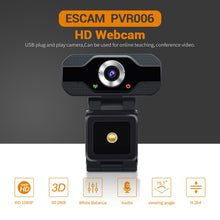 Load image into Gallery viewer, ESCAM PVR006 HD 1080P USB2.0 HD Webcam with Microphone for PC, PVR006