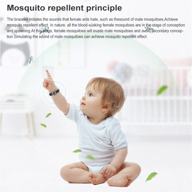 F9 Outdoor Silica Gel Mosquito Repellent Wristband with Clock, F9 (Black), F9 (White)