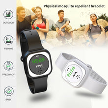 Load image into Gallery viewer, F9 Outdoor Silica Gel Mosquito Repellent Wristband with Clock, F9 (Black), F9 (White)