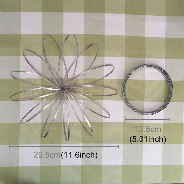 Fidget Spinner Toy Flow Ring Stainless Steel Spring Bracelet Stress Reducer for Children and Adults, 13 Circles