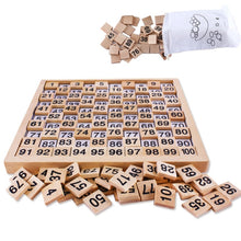 Load image into Gallery viewer, Wooden Montessori Teaching Aids Math 1 - 100 Consecutive Numbers Counting Board Plate Toy