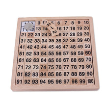 Load image into Gallery viewer, Wooden Montessori Teaching Aids Math 1 - 100 Consecutive Numbers Counting Board Plate Toy