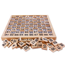 Load image into Gallery viewer, Wooden Montessori Teaching Aids Math 1 - 100 Consecutive Numbers Counting Board Plate Toy