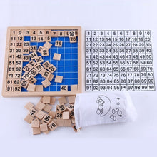 Load image into Gallery viewer, Wooden Montessori Teaching Aids Math 1 - 100 Consecutive Numbers Counting Board Plate Toy