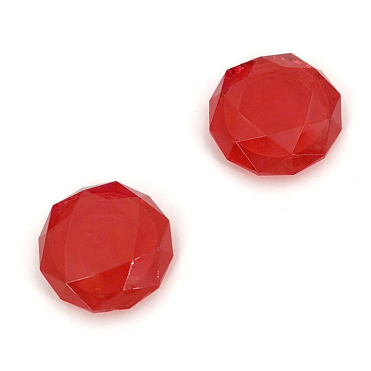 2 PCS Diamond Texture Games Grip Caps for PS5, Red, Clear White, Green, Blue
