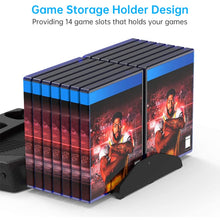 Load image into Gallery viewer, KJH P5-010-2 Multi-function Charging Cooling Fan Base with Storage Tray Bracket For PS5 De / UHD, KJH P5-010-2