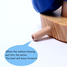 Load image into Gallery viewer, Baby Toys Wooden Balloon Boat Balloon Powered Boat Child Wooden Bath Toys