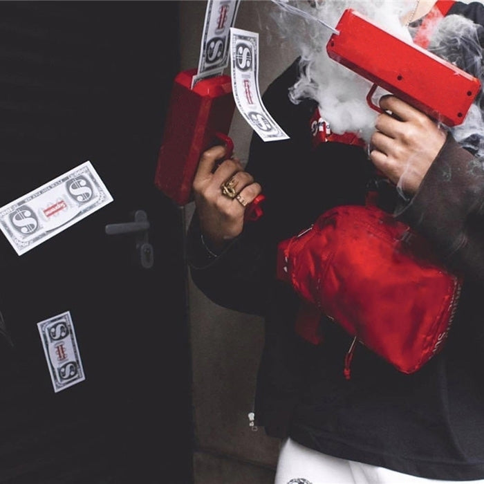 Cash Cannon Rain Money Gun Stress Reducer Anti-Anxiety Toy Christmas Gift Toys for Children & Adults Fun Toy with Indicator Light