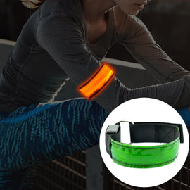 LED Flash Safety Reflective Nylon Light Battery Sports Wrist Belt, Battery Yellow, Battery Green, Battery Blue, Battery Red