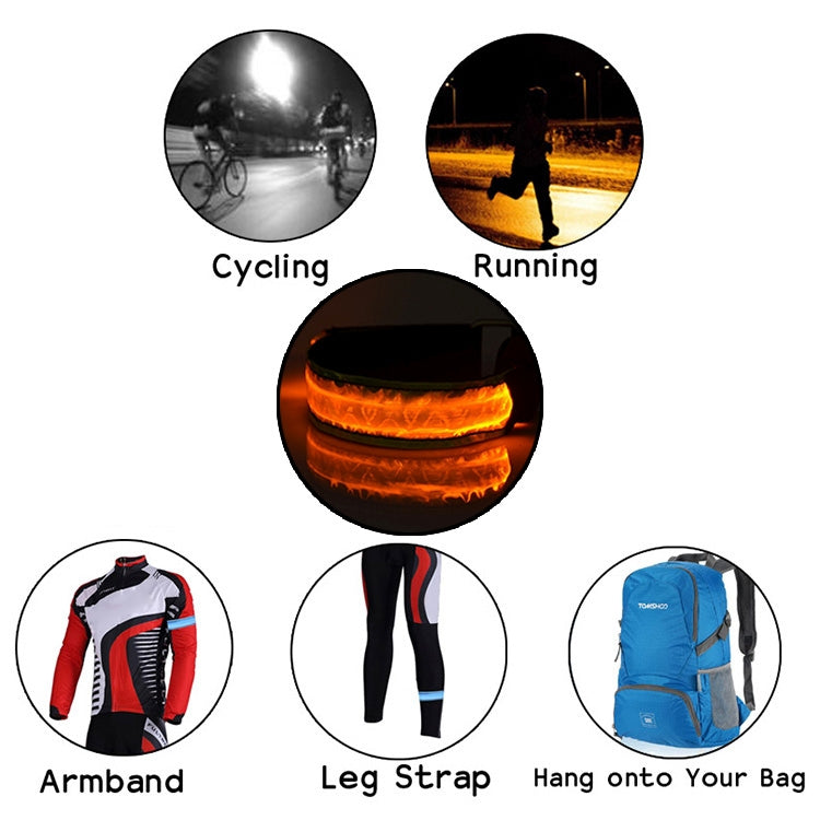 LED Flash Safety Reflective Nylon Light Battery Sports Wrist Belt, Battery Yellow, Battery Green, Battery Blue, Battery Red