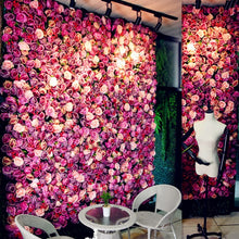 Load image into Gallery viewer, Blooming Rose Peony Hydrangea Artificial Encryption Flower DIY Wedding Wall Decoration Photo Background, Size: 60cm x 40cm, 60x40cm(Blue and White), 60x40cm(Champagne), 60x40cm(Purple and Champagne), 60x40cm(Green and White), 60x40cm(Purple), 60x40cm(R...