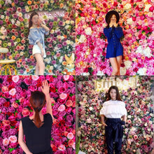 Load image into Gallery viewer, Blooming Rose Peony Hydrangea Artificial Encryption Flower DIY Wedding Wall Decoration Photo Background, Size: 60cm x 40cm, 60x40cm(Blue and White), 60x40cm(Champagne), 60x40cm(Purple and Champagne), 60x40cm(Green and White), 60x40cm(Purple), 60x40cm(R...
