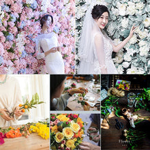 Load image into Gallery viewer, Blooming Rose Peony Hydrangea Artificial Encryption Flower DIY Wedding Wall Decoration Photo Background, Size: 60cm x 40cm, 60x40cm(Blue and White), 60x40cm(Champagne), 60x40cm(Purple and Champagne), 60x40cm(Green and White), 60x40cm(Purple), 60x40cm(R...