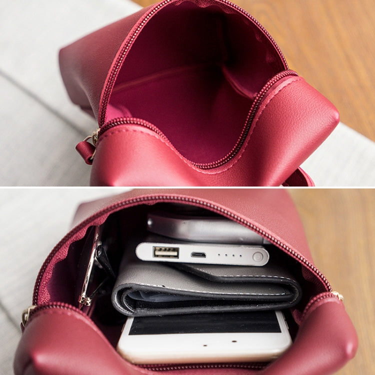 Ladies Simple Casual Shoulder Messenger Bag Small Change Mobile Phone Crossbody Bucket Bag