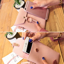 Load image into Gallery viewer, Ladies Casual Leisure Ring Tassel Shoulder Messenger Cellphone Change Crossbody Bucket Bag