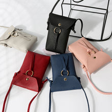 Load image into Gallery viewer, Ladies Casual Leisure Ring Tassel Shoulder Messenger Cellphone Change Crossbody Bucket Bag