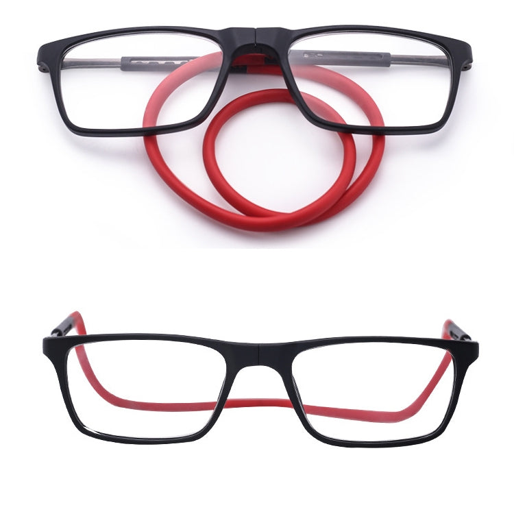 Anti Blue-ray Adjustable Neckband Magnetic Connecting Presbyopic Glasses, +4.00D, +4.00D
