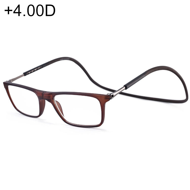 Anti Blue-ray Adjustable Neckband Magnetic Connecting Presbyopic Glasses, +4.00D, +4.00D