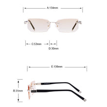 Load image into Gallery viewer, Men Anti Fatigue &amp; Blue-ray Rimless Rhinestone Trimmed Presbyopic Glasses, +2.00D