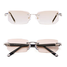 Load image into Gallery viewer, Men Anti Fatigue &amp; Blue-ray Rimless Rhinestone Trimmed Presbyopic Glasses, +2.50D