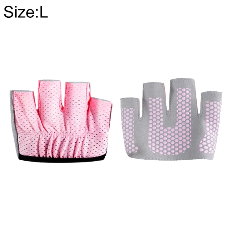 Half Finger Yoga Gloves Anti-skid Sports Gym Palm Protector, Size: L, Palm Circumference: 19cm