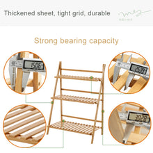 Load image into Gallery viewer, Bamboo 3-Tier Hanging Plant Stand Planter Shelves Flower Pot Storage Rack Folding Display Shelving Plants Shelf, Width: 100cm, 3-Tie Width: 100cm(Apricot), 3-Tie Width: 100cm(White)