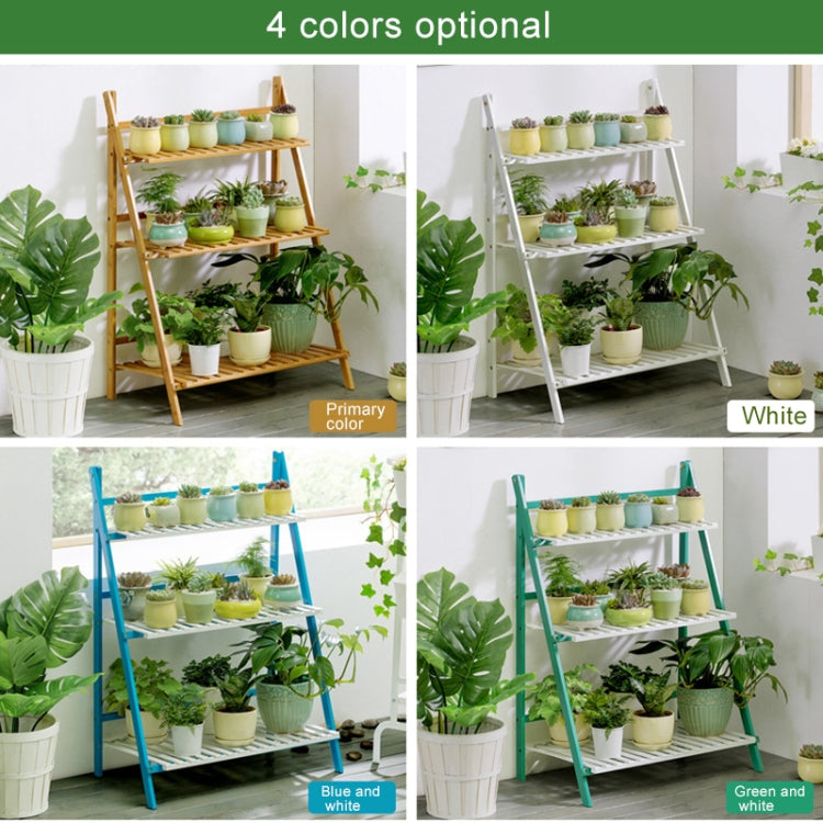 Bamboo 3-Tier Hanging Plant Stand Planter Shelves Flower Pot Storage Rack Folding Display Shelving Plants Shelf, Width: 100cm, 3-Tie Width: 100cm(Apricot), 3-Tie Width: 100cm(White)