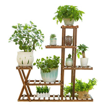 Load image into Gallery viewer, Wooden Plant Flower Display Stand Wood Pot Shelf Storage Rack, without Wheel