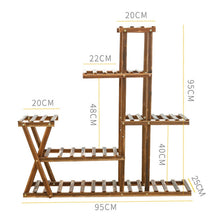 Load image into Gallery viewer, Wooden Plant Flower Display Stand Wood Pot Shelf Storage Rack, without Wheel