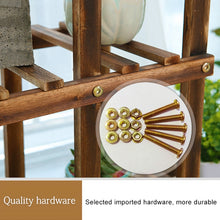 Load image into Gallery viewer, Wooden Plant Flower Display Stand Wood Pot Shelf Storage Rack, without Wheel