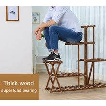 Load image into Gallery viewer, Wooden Plant Flower Display Stand Wood Pot Shelf Storage Rack, without Wheel