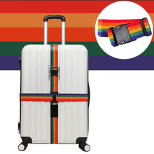 Load image into Gallery viewer, Cross Rainbow Elastic Telescopic Bag Bungee Luggage Packing Belt Travel Luggage Fixed Strap