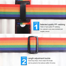 Load image into Gallery viewer, Cross Rainbow Elastic Telescopic Bag Bungee Luggage Packing Belt Travel Luggage Fixed Strap