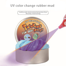 Load image into Gallery viewer, UV Discoloration Mud DIY Plasticine Slime Stress Reducer Anti-Anxiety Toy Bouncing Putty Magic Clay Education Toys for Kids and Adults, Iron Box Size: 8x2.5cm