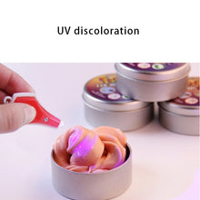 Load image into Gallery viewer, UV Discoloration Mud DIY Plasticine Slime Stress Reducer Anti-Anxiety Toy Bouncing Putty Magic Clay Education Toys for Kids and Adults, Iron Box Size: 8x2.5cm