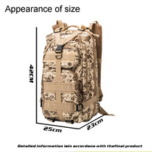 Load image into Gallery viewer, INDEPMAN DL-B002A Fashion Camouflage Style Men Oxford Cloth Backpack Shoulders Bag 25L Outdoors Hiking Camping Travelling Bag 3P  Package with Expanded MOLLE &amp; IND Shoulder Pad &amp; Adjustable Shoulder Strap, Size: 43 x 26 x 23 cm