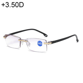 Rimless Anti Blue-ray Blue Film Lenses Presbyopic Glasses, +3.50D