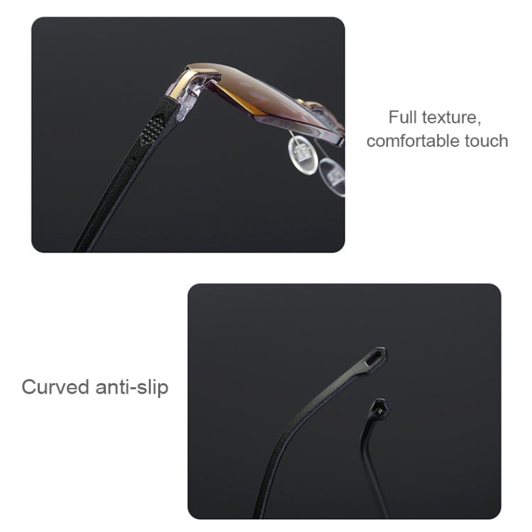 Rimless Anti Blue-ray Blue Film Lenses Presbyopic Glasses, +4.00D