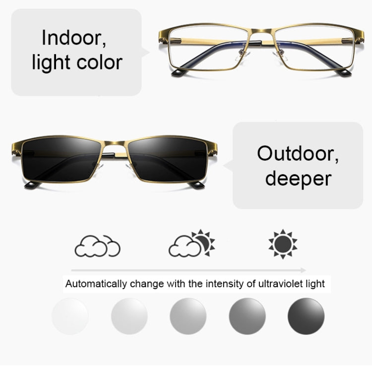 Dual-purpose Photochromic Presbyopic Glasses, +1.00D