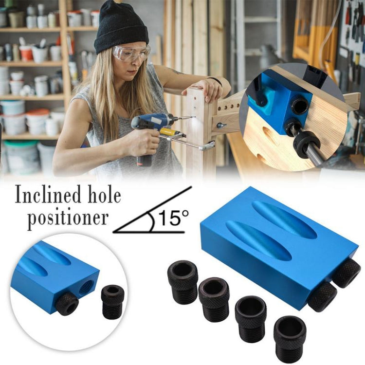 15 Degree Angular Oblique Aluminum Alloy Woodworking Hole Locator, 15 Degree Woodworking Hole Locator