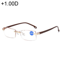 Load image into Gallery viewer, Rimless Anti Blue-ray Blue Film Lenses Presbyopic Glasses, +1.00D