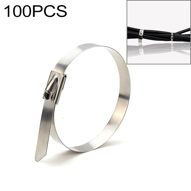 100 PCS 4.6x550mm Stainless Steel Metal Cable Ties Tie Zip Wrap Exhaust Heat Straps Induction Pipe, 4.6x550mm