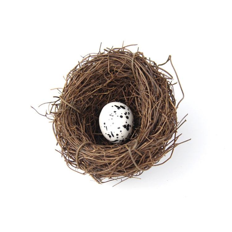 6cm Simulation Bird Nest + 1 PCS Bird Egg Holiday Decoration