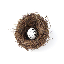 6cm Simulation Bird Nest + 1 PCS Bird Egg Holiday Decoration