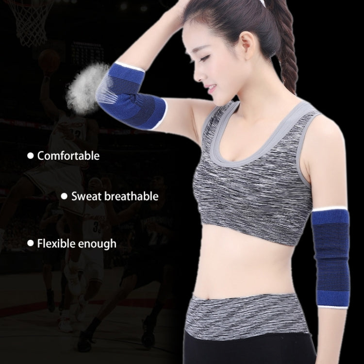 2 PCS Sports Elastic Thermal Elbow Support Guards, Size: 11 x 20cm (Blue+Black)