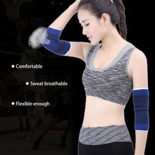 Load image into Gallery viewer, 2 PCS Sports Elastic Thermal Elbow Support Guards, Size: 11 x 20cm (Blue+Black)