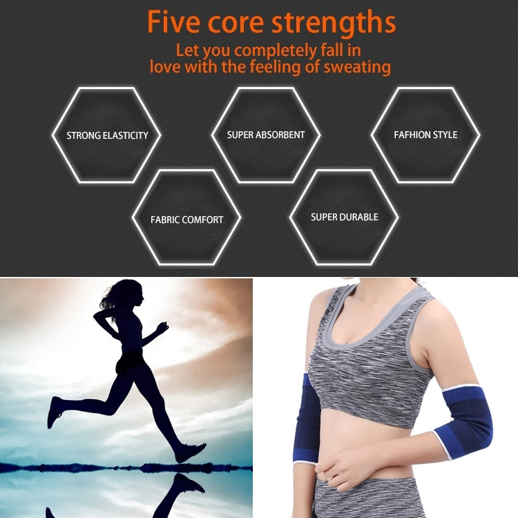 2 PCS Sports Elastic Thermal Elbow Support Guards, Size: 11 x 20cm (Blue+Black)