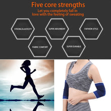 Load image into Gallery viewer, 2 PCS Sports Elastic Thermal Elbow Support Guards, Size: 11 x 20cm (Blue+Black)